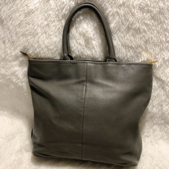 TORY BURCH XL Plebbed Leather Tote Shopper. - Picture 3 of 11